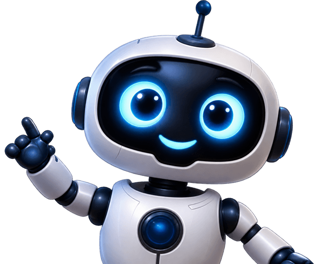 Buddy, our friendly illustrated robot companion